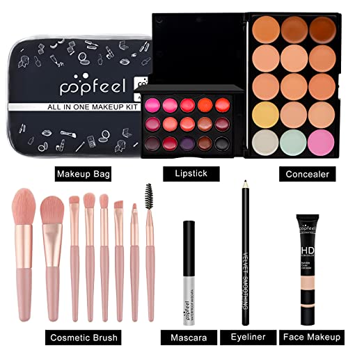 All-in-one Makeup Full Gift Set for Women, Include Makeup Brush, Eyeshadow Palette, Lip Gloss Set, Lipstick, Blush, Foundation, Concealer, Mascara, Eyebrow Pencil - Morena Vogue