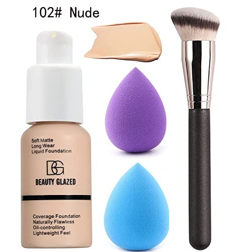 All in One Makeup Kit For Girls12 Colors Naked Eyeshadow Palette, Nude Foundation Face Primer, Makeup Brush, Makeup Sponge, Eyebrow Soap Kit Brows Gel, Winged Eyeliner Stamp Makeup Set (SetA) - Morena Vogue