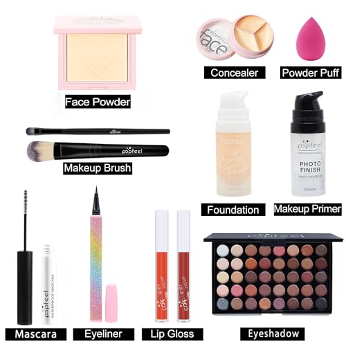 All in One Makeup Kit for Women Full Kit, Professional Makeup Gift Set, Include Eyeshadow Palette, Lip Gloss, Concealer, Foundation, Makeup Brush, Mascara - Morena Vogue