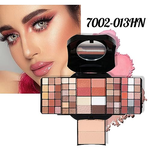 All in One Makeup Kit for Women, Includes 54 Color Eyeshadow Palette, Eyeliner, Mascara, Makeup Brushes, Liquid Lipstick, Eyebrow Soap (013-black) - Morena Vogue