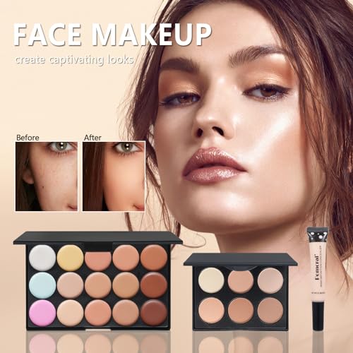 All In One Makeup Kit,Full Makeup Set For Wonmen Includes 40 Colors Eyeshadow Palette Lip Gloss Liquid Lipstick Make up Sponge Brushes Eyebrow Concealer With Makeup Bag - Morena Vogue