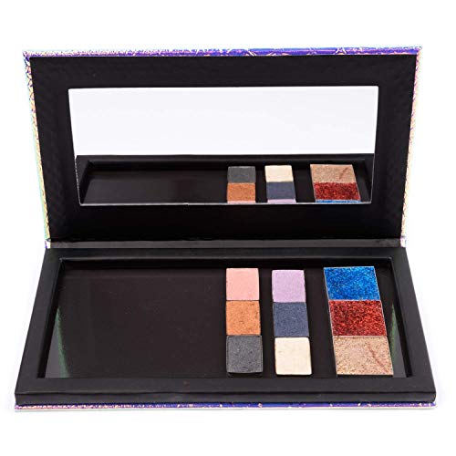 Allwon Magnetic Palette Mermaid Empty Makeup Palette with Mirror and 20Pcs Adhesive Empty Palette Metal Stickers for Eyeshadow Lipstick Blush Powder - Morena Vogue