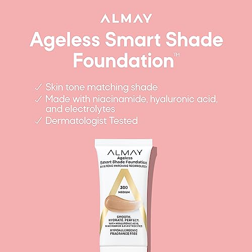 Almay Anti-Aging Foundation, Smart Shade Face Makeup with Hyaluronic Acid, Niacinamide, Vitamin C & E, Hypoallergenic-Fragrance Free, 200 Light Medium, 1 Fl Oz (Pack of 1) - Morena Vogue