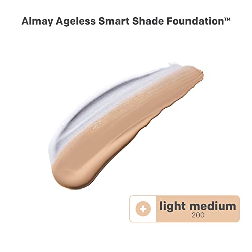 Almay Anti-Aging Foundation, Smart Shade Face Makeup with Hyaluronic Acid, Niacinamide, Vitamin C & E, Hypoallergenic-Fragrance Free, 200 Light Medium, 1 Fl Oz (Pack of 1) - Morena Vogue