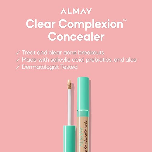 Almay Clear Complexion Acne & Blemish Spot Treatment Concealer Makeup with Salicylic Acid- Lightweight, Full Coverage, Hypoallergenic, Fragrance-Free, for Sensitive Skin, 100 Light, 0.3 fl oz. - Morena Vogue