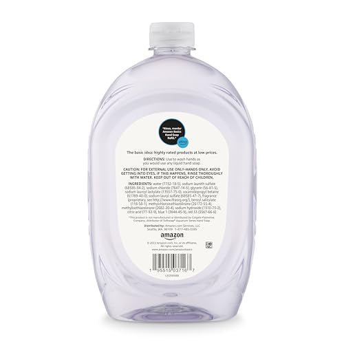 Amazon Basics Gentle & Mild Clear Liquid Hand Soap Refill, Triclosan-free, 50 Fluid Ounces, 1-Pack (Previously Solimo) - Morena Vogue