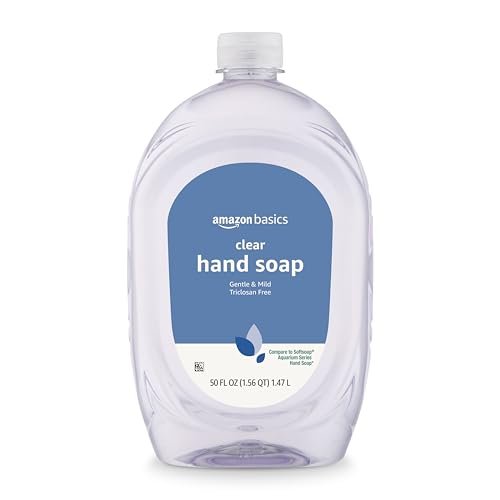 Amazon Basics Gentle & Mild Clear Liquid Hand Soap Refill, Triclosan-free, 50 Fluid Ounces, 1-Pack (Previously Solimo) - Morena Vogue