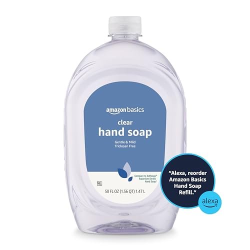 Amazon Basics Gentle & Mild Clear Liquid Hand Soap Refill, Triclosan-free, 50 Fluid Ounces, 1-Pack (Previously Solimo) - Morena Vogue