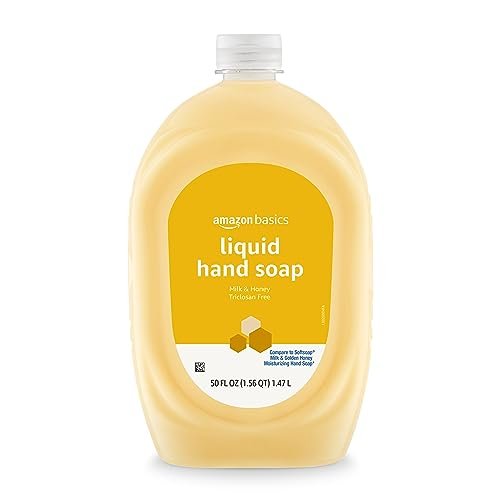 Amazon Basics Liquid Hand Soap Refill, Milk and Honey Scent, Triclosan-free, 50 Fluid Ounces, Pack of 1 - Morena Vogue