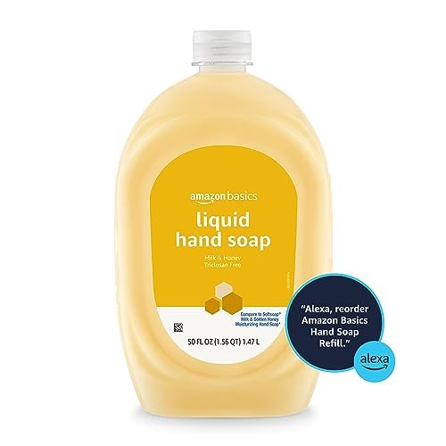 Amazon Basics Liquid Hand Soap Refill, Milk and Honey Scent, Triclosan-free, 50 Fluid Ounces, Pack of 1 - Morena Vogue