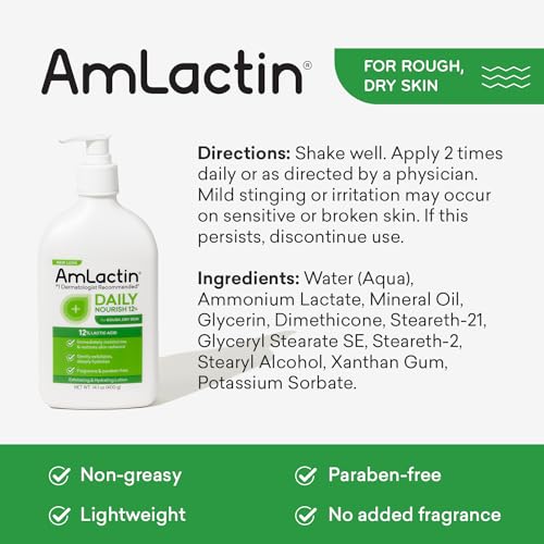 AmLactin Daily Nourish 12% - 14.1 oz Body Lotion with 12% Lactic Acid - Exfoliator and Moisturizer for Dry Skin (Packaging May Vary) - Morena Vogue