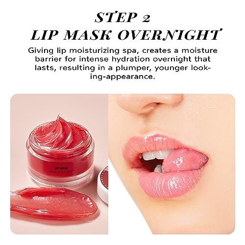 ANAiRUi Lip Care Kit - Lip Mask & Lip Sugar Scrub Set - Overnight Lip Treatment Sleeping Mask & Lip Exfoliator Scrub - Lip Balm Moisturizer for Dry Chapped Cracked Peel Lips Repair (Berries + VC) - Morena Vogue