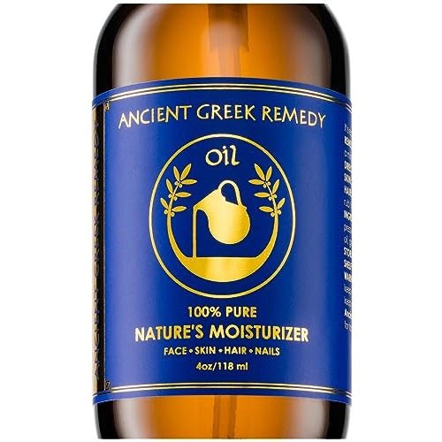 Ancient Greek Remedy Organic Face and Body Oil for Dry Skin, Hair, Hands, Cuticles and Nails Care. Olive, Lavender, Almond, Vitamin E and Grapeseed Oils. Natural Moisturizer for Women, Men 4oz - Morena Vogue