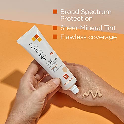 Andalou Naturals Vitamin C BB Beauty Balm Sheer Tint SPF 30, 2-in-1 BB Cream & Face Sunscreen with Broad Spectrum Protection, Mineral Sunscreen with Non-Nano Zinc Oxide, 2 Fl Oz - Morena Vogue