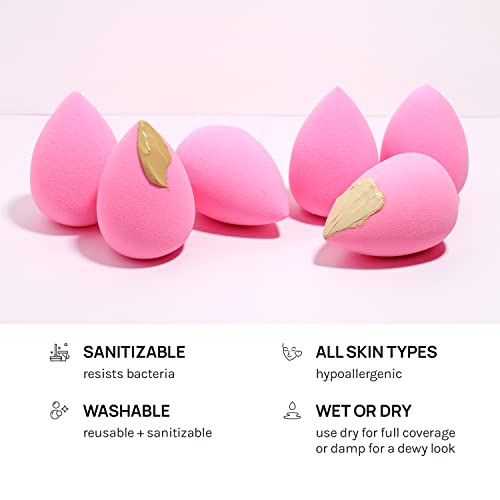 AOA Studio Collection makeup Sponge Set Latex Free and High-definition Set of 6 makeup Wonder blender For Powder Cream and Liquid, Super Soft Wonder Beauty Cosmetic - Morena Vogue