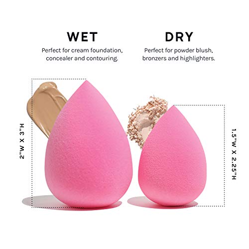 AOA Studio Collection makeup Sponge Set Latex Free and High-definition Set of 6 makeup Wonder blender For Powder Cream and Liquid, Super Soft Wonder Beauty Cosmetic - Morena Vogue