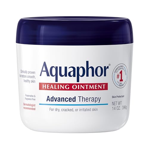 Aquaphor Healing Ointment Advanced Therapy Skin Protectant, Body Moisturizer for Dry Skin, Minor Cuts and Burns, Dry Cuticles, Cracked Heels, Hands and Lips, 14 Oz Jar - Morena Vogue