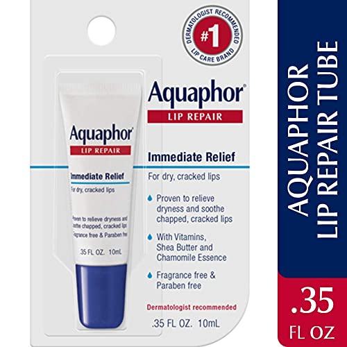 Aquaphor Lip Repair Ointment - Long-lasting Moisture to Soothe Dry Chapped Lips - .35 fl. oz. Tube - Morena Vogue