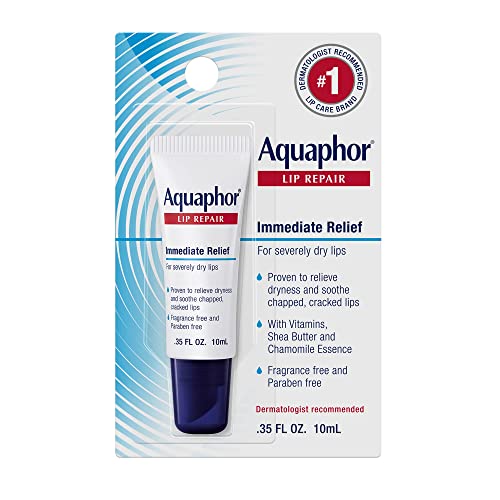 Aquaphor Lip Repair Ointment - Long-lasting Moisture to Soothe Dry Chapped Lips - .35 fl. oz. Tube - Morena Vogue