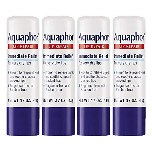 Aquaphor Lip Repair Stick - Soothes Dry Chapped Lips - 0.17 Ounce (Pack of 4) - Morena Vogue