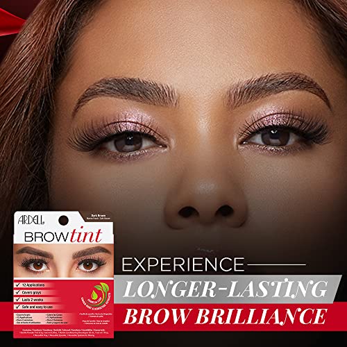 Ardell Brow Tint Dark Brown, Longer-lasting Semi-permanent Brow Dye, with Natural Extracts, Complete Brow Tinting Kit, 1 pack - Morena Vogue