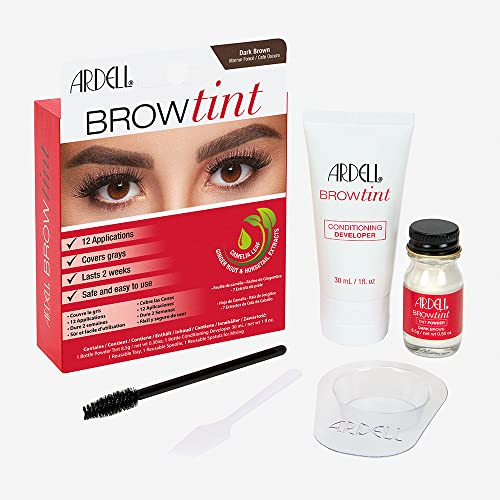 Ardell Brow Tint Dark Brown, Longer-lasting Semi-permanent Brow Dye, with Natural Extracts, Complete Brow Tinting Kit, 1 pack - Morena Vogue