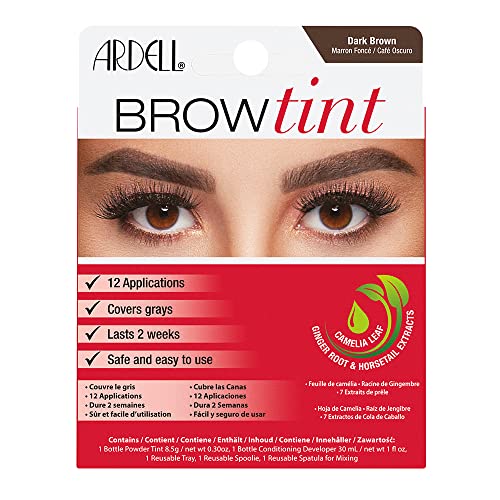 Ardell Brow Tint Dark Brown, Longer-lasting Semi-permanent Brow Dye, with Natural Extracts, Complete Brow Tinting Kit, 1 pack - Morena Vogue