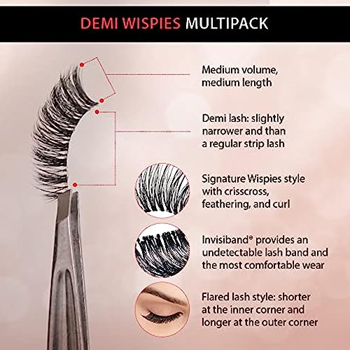 Ardell False Eyelashes Demi Wispies Black, 1 pack (6 pairs per pack) - Morena Vogue