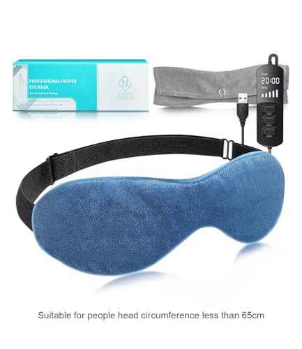 Aroma Season Heated Eye Mask for Dry Eyes, Warm Eye Compress with Flaxseed Grapahene FIR for MGD, Dry Eye Syndrome, Chalazion Blepharitis Stye Eye Treatment, Steam Moist to Unclog Glands (Blue) - Morena Vogue