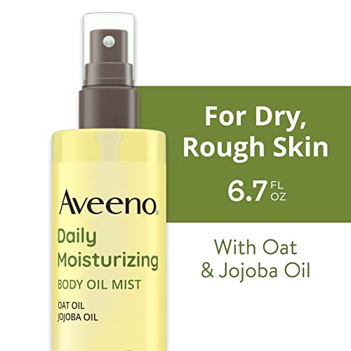 Aveeno Daily Moisturizing Dry Body Oil Mist with Oat and Jojoba Oil for Dry, Rough Sensitive Skin, Nourishing & Hypoallergenic Body Spray, Paraben-, Silicone- & Phthalate-Free, 6.7 fl. oz - Morena Vogue