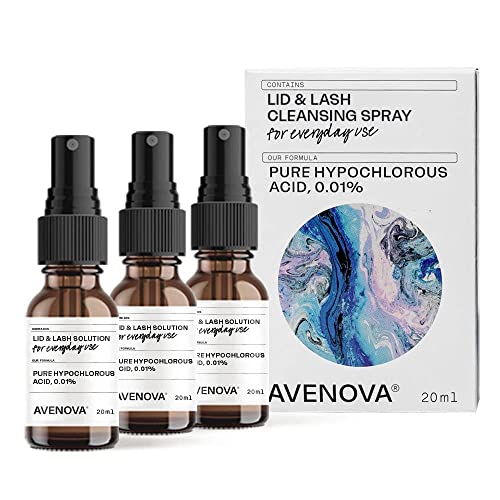 Avenova Eyelid and Eyelash Cleanser Spray 3 Pack – Gentle Everyday Hypochlorous Acid Lid and Lash Cleansing Spray For Clearer and Healthier Eyes, FDA Cleared Formula, 60mL (2.04oz) - Morena Vogue