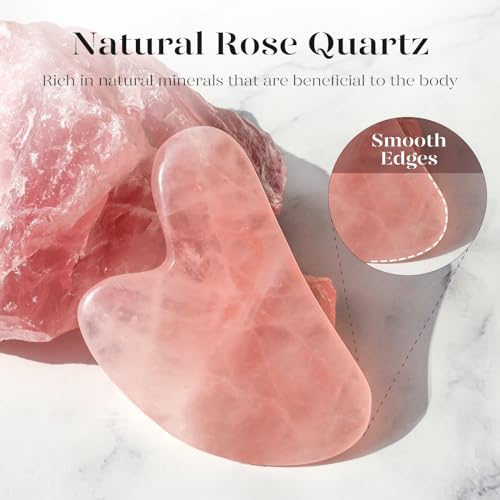 BAIMEI Gua Sha Facial Tool for Self Care, Massage Tool for Face and Body Treatment, Relieve Tensions and Reduce Redness, Skin Care Tools for Men Women - Rose Quartz - Morena Vogue