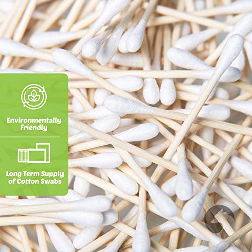 Bamboo Cotton Swabs 500 Count | Biodegradable & Organic Wooden Cotton Buds | Double Tipped Ear Sticks | 100% Eco-Friendly & Natural | Perfect for Ear Wax Removal, Arts & Crafts, Removing Dust & Dirt… - Morena Vogue