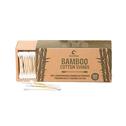 Bamboo Cotton Swabs 500 Count | Biodegradable & Organic Wooden Cotton Buds | Double Tipped Ear Sticks | 100% Eco-Friendly & Natural | Perfect for Ear Wax Removal, Arts & Crafts, Removing Dust & Dirt… - Morena Vogue