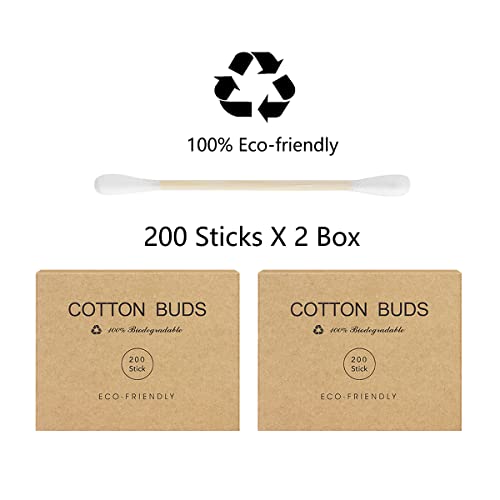 Bamboo Qtips Cotton Swabs With Wooden Sticks Q Tips For Ears Swabs 400 Count Bamboo Cotton Buds - Morena Vogue