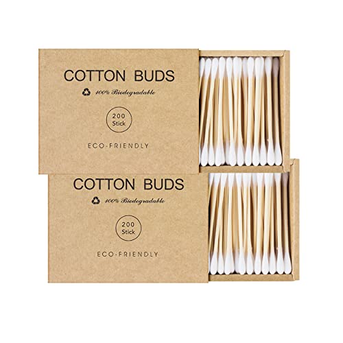 Bamboo Qtips Cotton Swabs With Wooden Sticks Q Tips For Ears Swabs 400 Count Bamboo Cotton Buds - Morena Vogue