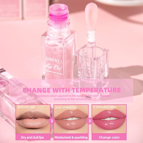 BANGFENG Magic Color Changing Moisturizing Lip Glow Oil Plumping Glimmer Glow Lipstick, Hydrating Lip Gloss Lip Balm Transparent Lip Care, Long Lasting Moisturizing Non-sticky Fresh Texture Lip Oil - Morena Vogue