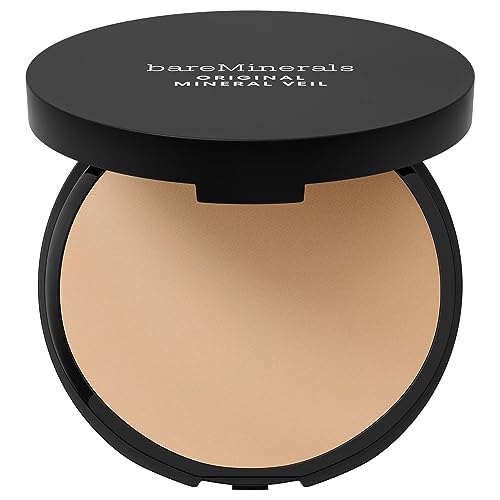 bareMinerals Original Pressed Mineral Veil Setting Powder with Puff Applicator, Matte Weightless Talc-Free Finishing Powder Makeup, Extends Makeup Wear, Vegan - Morena Vogue