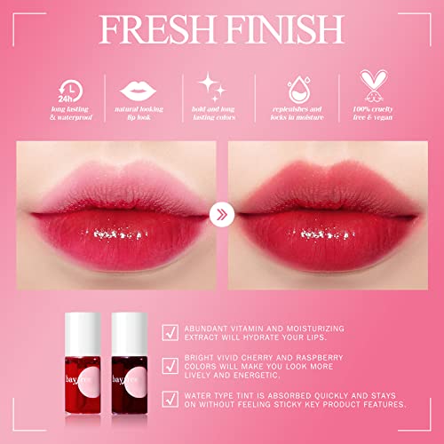 bayfree Lip Tint Stain Set, Lip Stain Long Lasting Waterproof, Lightweight, Non-sticky, Transfer-Proof Lip Gloss, Matte Finish Korean Makeup (made into jam) - Morena Vogue