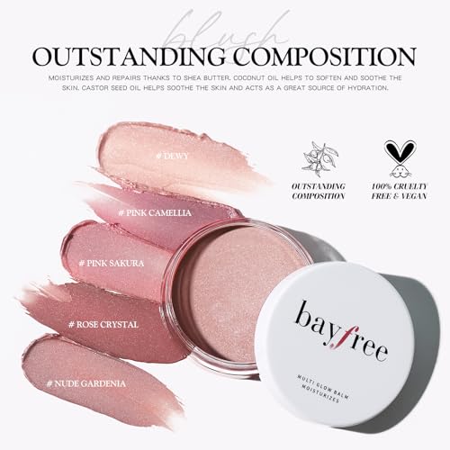 bayfree Mulit Glow Balm, Cream Blush for Cheeks, Face Makeup, Radiant Finish, Hydrating, Creamy, Lightweight & Blendable Color, Vegan & Cruelty-Free , 0.63 Oz (Dewy) - Morena Vogue