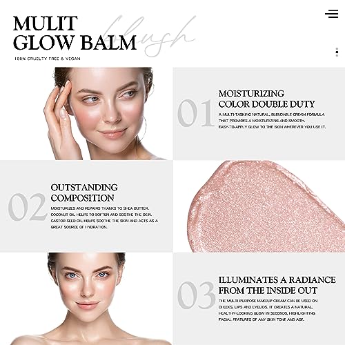 bayfree Mulit Glow Balm, Cream Blush for Cheeks, Face Makeup, Radiant Finish, Hydrating, Creamy, Lightweight & Blendable Color, Vegan & Cruelty-Free , 0.63 Oz (Dewy) - Morena Vogue