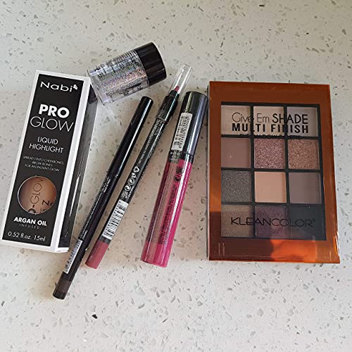 Beauty Bundle Box of 5 Full Size Cosmetic Products, Great gifts under $10, Includes a range of products eyeshadow, eyeliners, lip liners, glitter, lip gloss, bronzers, & highlighters - Morena Vogue