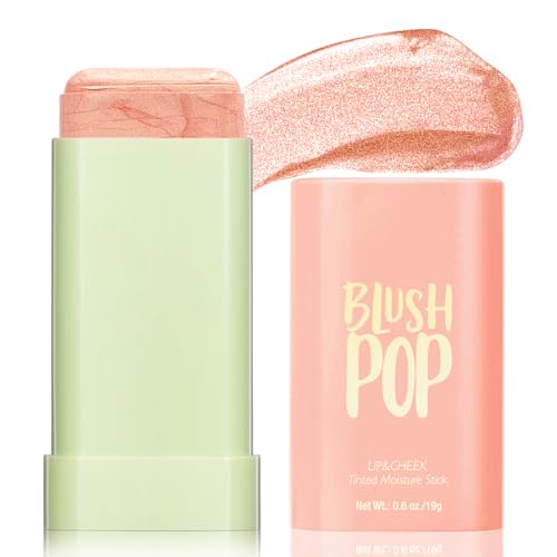 BEFIVECOK Highlighter Makeup Stick - Blush Highlighters Makeup Stick for Face & Body, Natural Silky Shimmer Highlight, Bendable Long Lasting Highlighter Wand, Cream Korean Highlighter (Rose Gold) - Morena Vogue