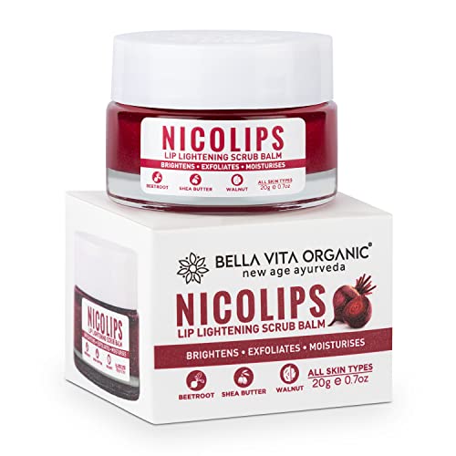 Bella Vita Organic NicoLips Lip Scrub Balm For Lightening & Brightening Dark Lips For Men & Women, 20g - Morena Vogue