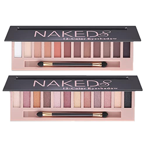 BestLand 2 Pack 12 Colors Makeup Nude Colors Eyeshadow Palette Natural Nude Matte Shimmer Glitter Pigment Eye Shadow Pallete Set Waterproof Smokey Professional Beauty Makeup Kit (2 PCS) - Morena Vogue