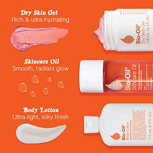 Bio-Oil Skincare Set, Trial Kit for Scars, Stretchmarks, and Dry Skin, 3 Pc Travel Size Kit Includes Skin Care Oil, Dry Skin Gel, and Body Lotion, use for Scars, Pregnancy Stretch Marks, and Dry Skin - Morena Vogue