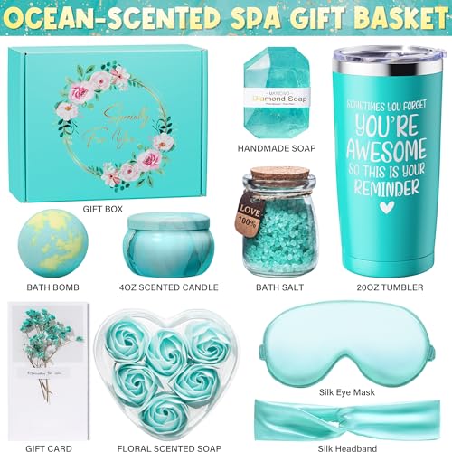 Birthday Gifts for Women Friendship, Ocean Relaxing Spa Gifts Basket for Women Self Care Gifts, Thank You Gifts Set Mothers Day Gifts for Mom Her Best Friend Sister Coworker Nurse Teacher Appreciation - Morena Vogue