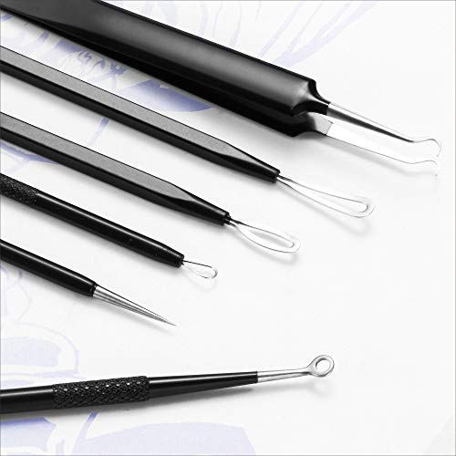 Blackhead Remover Pimple Popper Tool Kit - (6 Piece Kit) - Professional Stainless Pimples Comedone Extractor Removal Tool - Morena Vogue