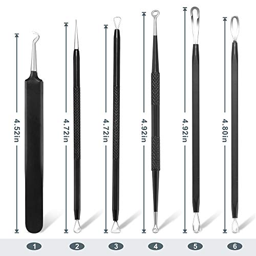 Blackhead Remover Pimple Popper Tool Kit - (6 Piece Kit) - Professional Stainless Pimples Comedone Extractor Removal Tool - Morena Vogue