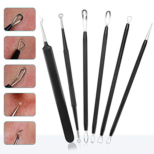 Blackhead Remover Pimple Popper Tool Kit - (6 Piece Kit) - Professional Stainless Pimples Comedone Extractor Removal Tool - Morena Vogue